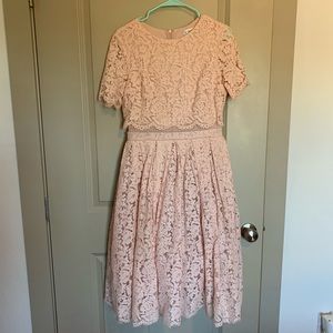 Blush Lace Midi Dress